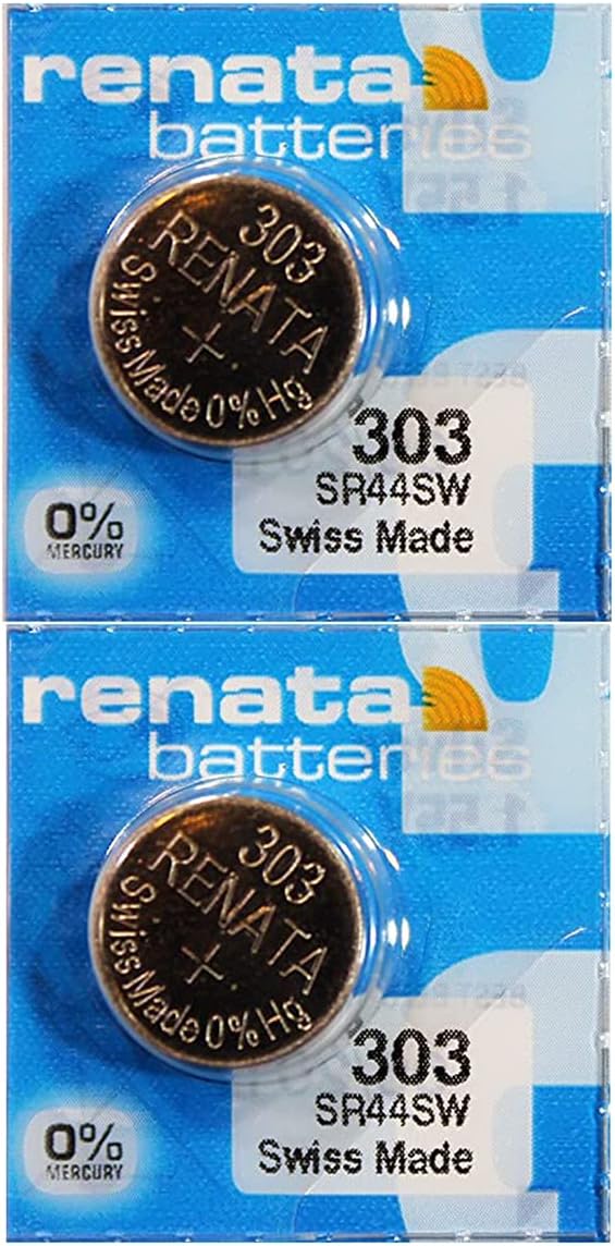Renata 303 SR44SW Batteries - 1.55V Silver Oxide 303 Watch Battery (2 Count)