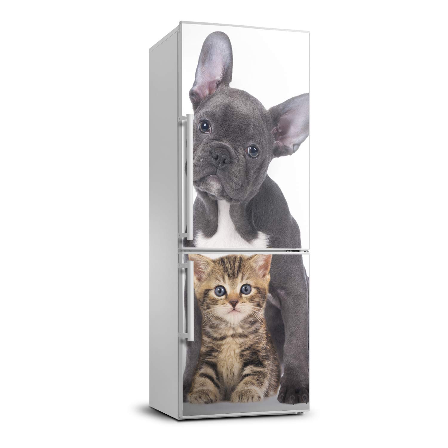 Película autoadhesiva de 70x190 cm para renovar electrodomésticos viejos con perro y gato