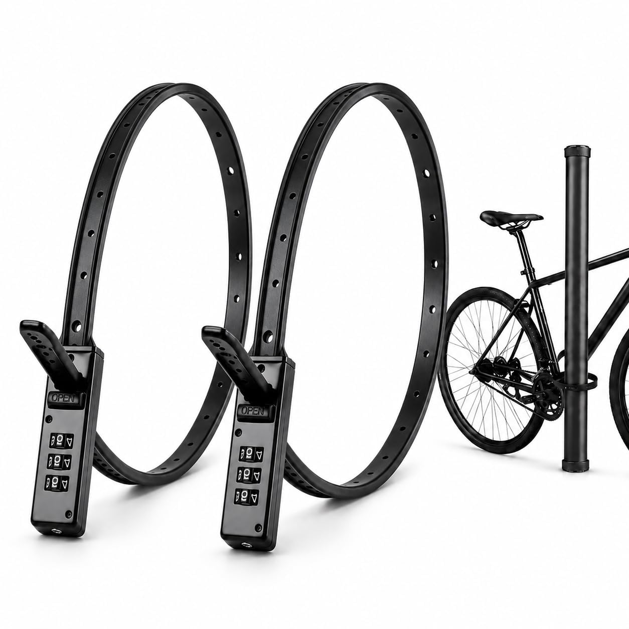 2 Stück Fahrradschloss mit 3 Stellig Zahlencode, Fahrrad Kabelbinder Schloss Kabelschloss, Zahlenschloss, Leicht Kabelbinderschloss für E-Scooter-Schloss, Helm- und Ski-Schloss kompakt für unterwegs Sport & Freizeit