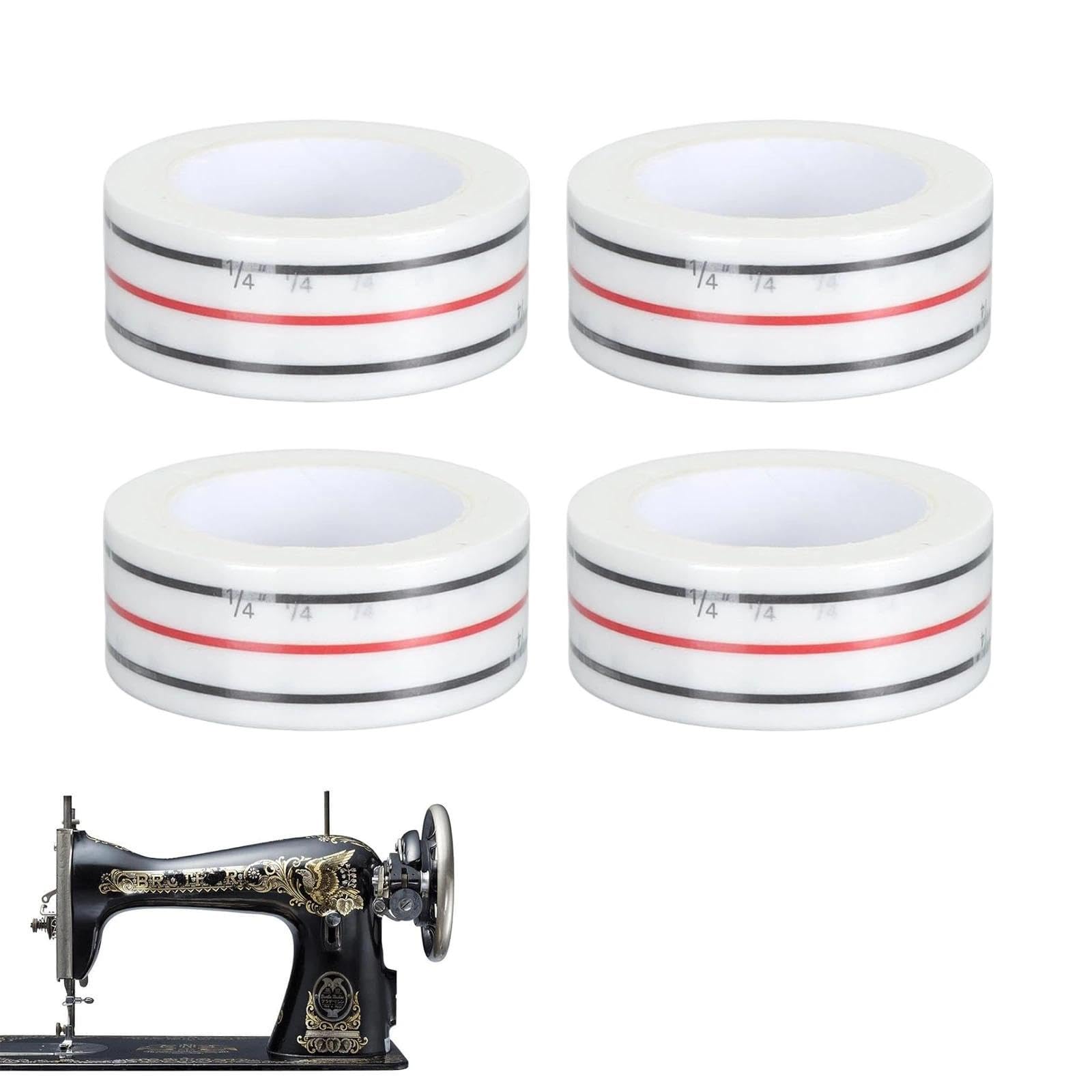 dinghaole 4 Pcs Seam Tape For Sewing, Diagonal Seam Tapes, 1/4" Sewing Basting Tape for Straight Diagonal seam, 10 Yards Each Roll, 1/4" Width, for Fabric, Plastic, Metal, Wood