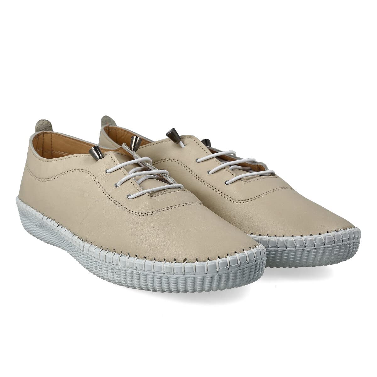 Zapatillas Deportivas Sneakers de Piel para Mujer. Flexibles y Cómodos. Zapatos Planos Casual. Cordones Elásticos. Gran Confort. Blanco, Negro, Cuero, Azul Marino, Celeste, Kaki, Rojo, Beige