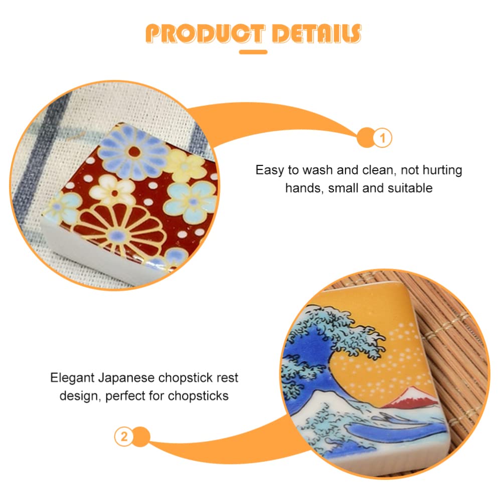 Repose-Baguettes en céramique Japonaise, Lot de 2 pièces, Style Japonais, Support de Baguettes en céramique, ustensiles de Cuisine pour Le dîner, Fourchette, cuillère, co