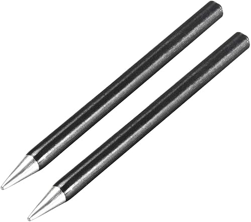 uxcell Punta de soldador de repuesto de 0.177in x 2.677in, punta cónica de soldadura sin plomo, 40 W, color negro, 2 unidades