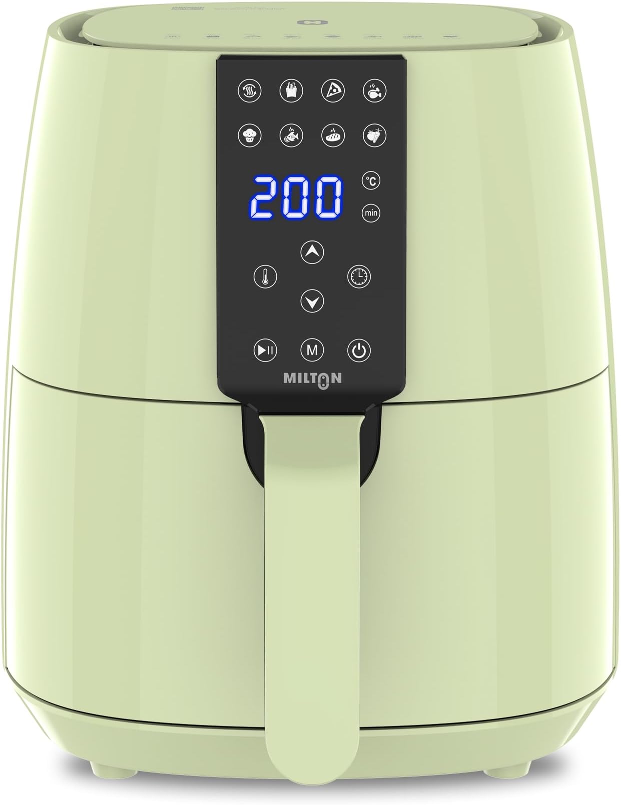 Rapid Digital Air Fryer 4.2L,1450W,360° High Speed Air Circulation,Up to 90% Less Oil Usage,8 Preset Menus,Touch Control Panel & Digital Display,Auto Shut-Off,1 Year Warranty,Green