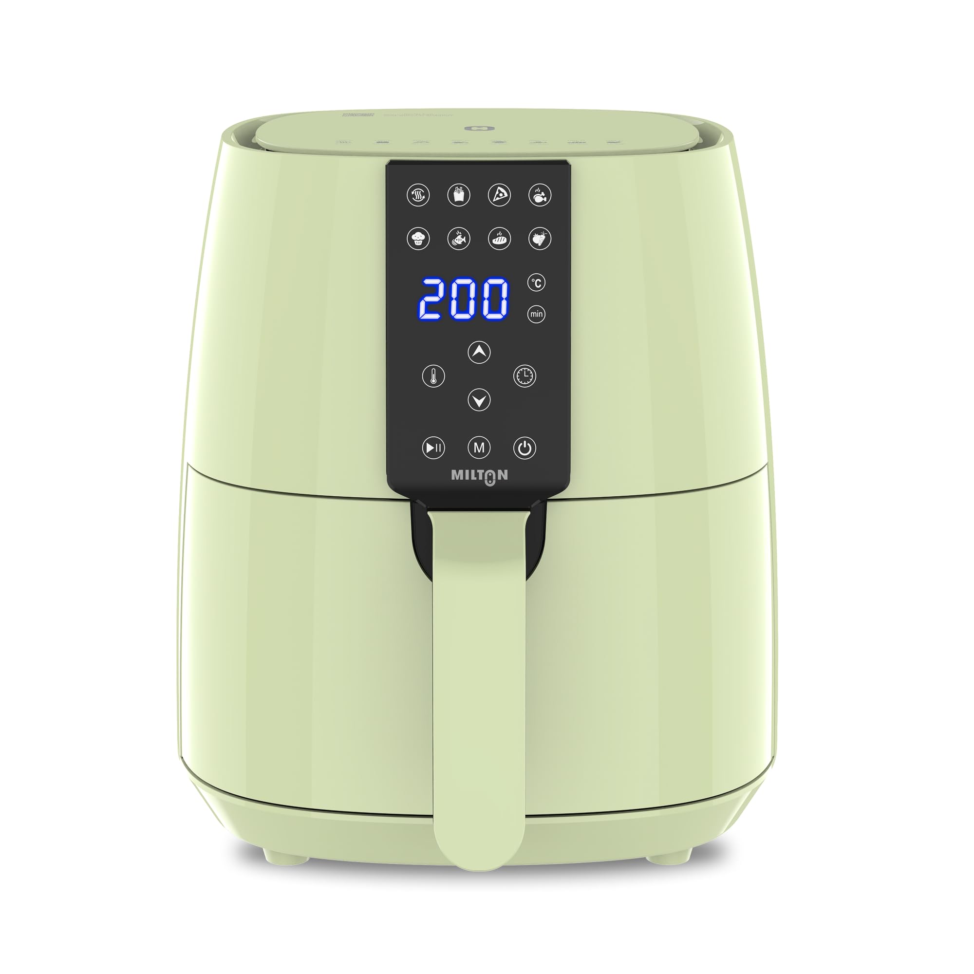 MILTON Rapid Digital Air Fryer 4.2L,1450W,360° High Speed Air Circulation,Up to 90% Less Oil Usage,8 Preset Menus,Touch Control Panel & Digital Display,Auto Shut-Off,1 Year Warranty,Green