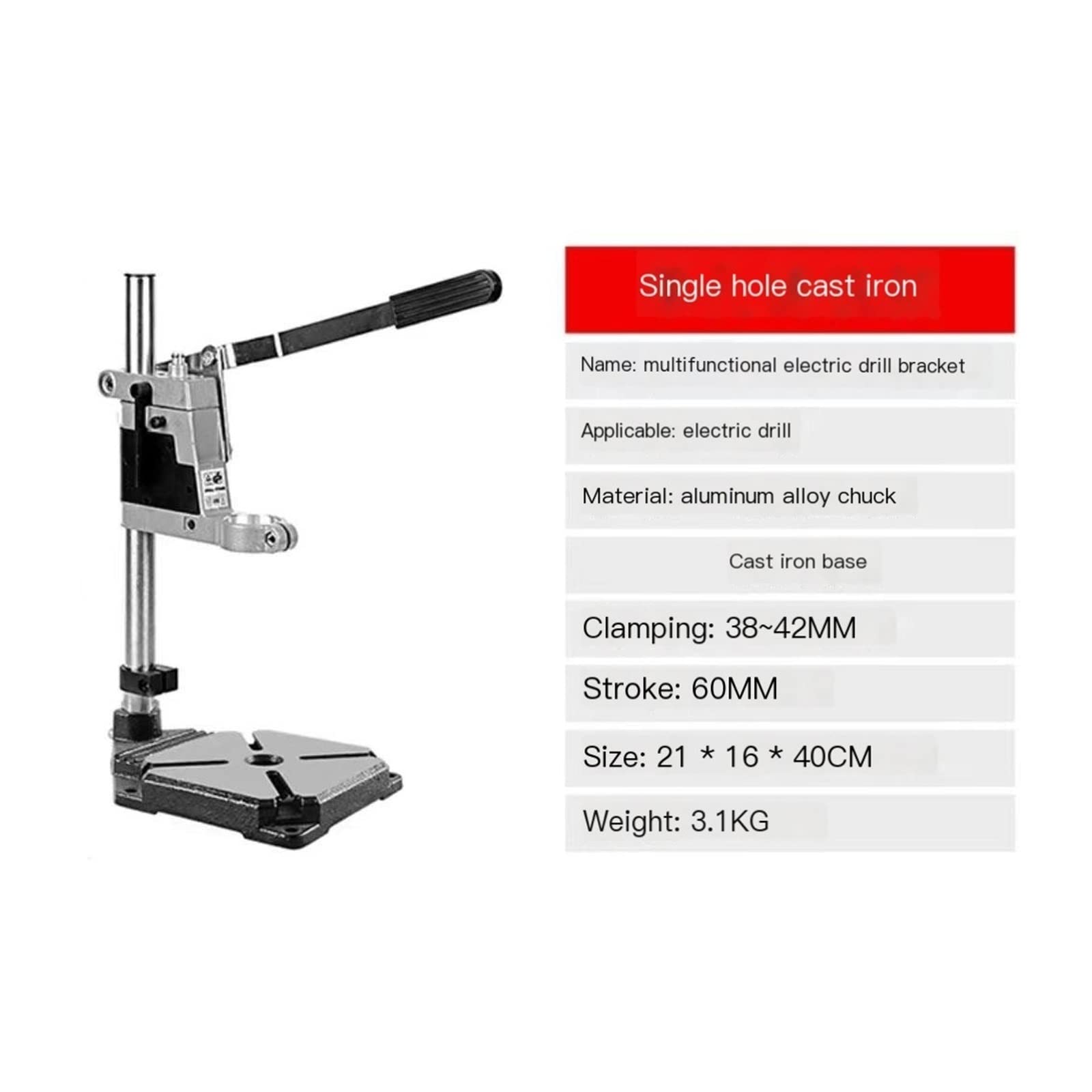 ALNHY Supporto For Trapano A Colonna Mini Staffa For Trapano Elettrico(B)