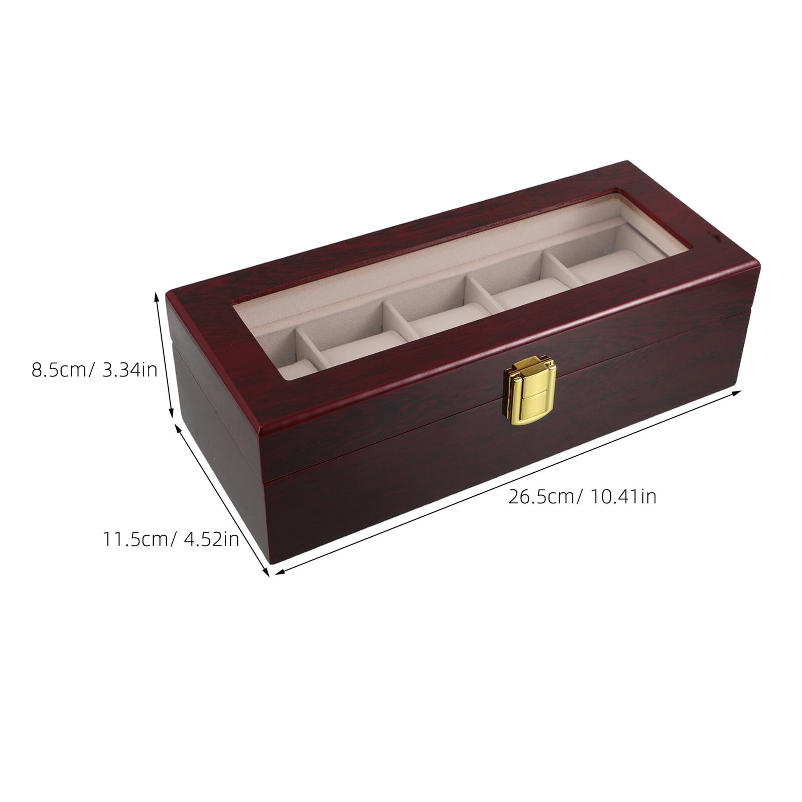 ifundom Caja de Reloj para Hombre de Madera Lacada Estuche Portátil con Compartimentos Organizador de Relojes para Viajes y Hogar Caja de Almacenamiento de Relojes
