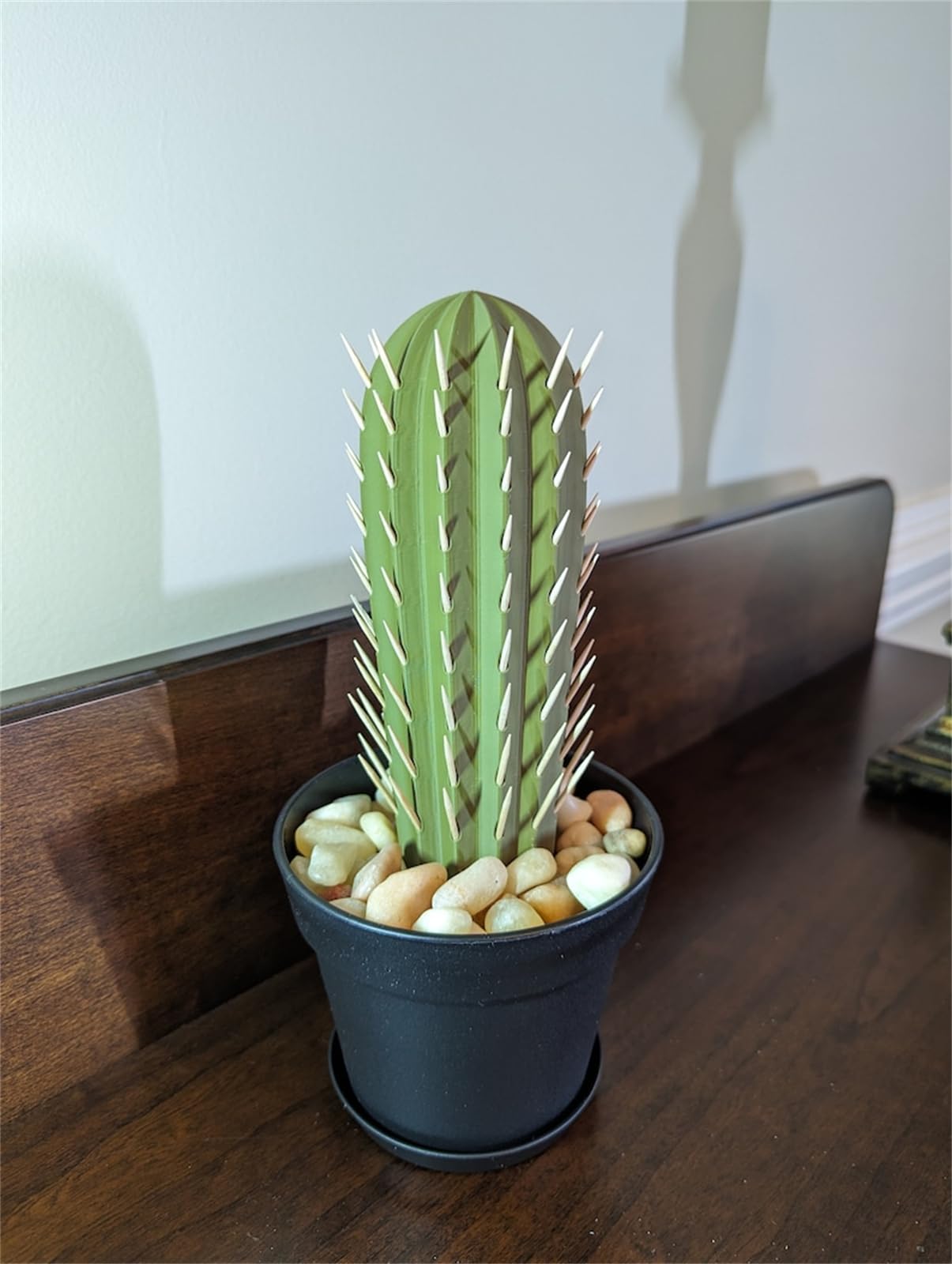 Yacriso3D Printed Cactus Toothpick Dispenser House Plant, Succulent 3D Printed Cactus Toothpick Holder, Hold 117 Round Tooth Picks for People Who Can't Keep Plants Alive Decor (A)