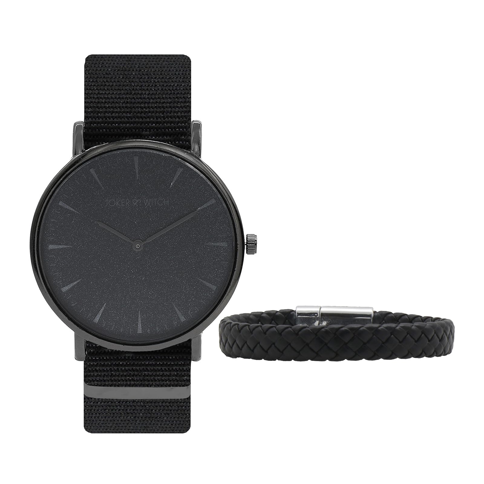 Joker & WitchKuro Black Nato Mens Fabric Analog Watch Bracelet Set (B0CDBTYZGP) Amazon Price History, Amazon Price Tracker