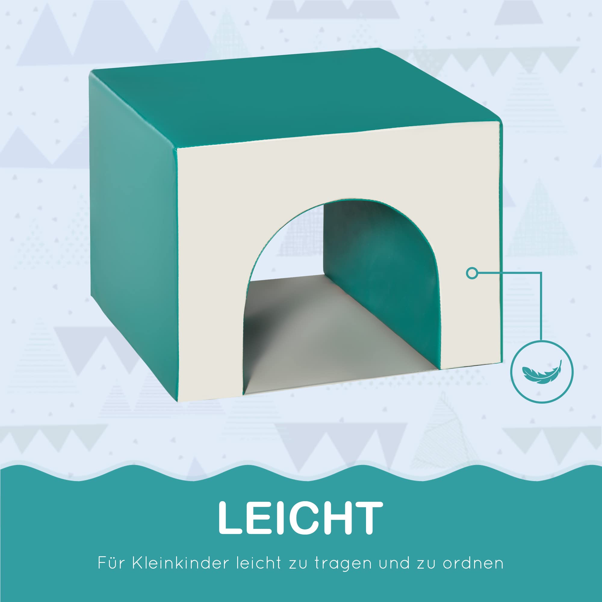 HOMCOM 4 TLG. Schaumstoff Bausteine Kinder Softbausteine Klettern Bauklötze Weiche Schaumstoffbausteine Riesenbausteine Bauspielzeug Grossbausteine Bausteinset für Baby & Kleinkinder Hellgrau