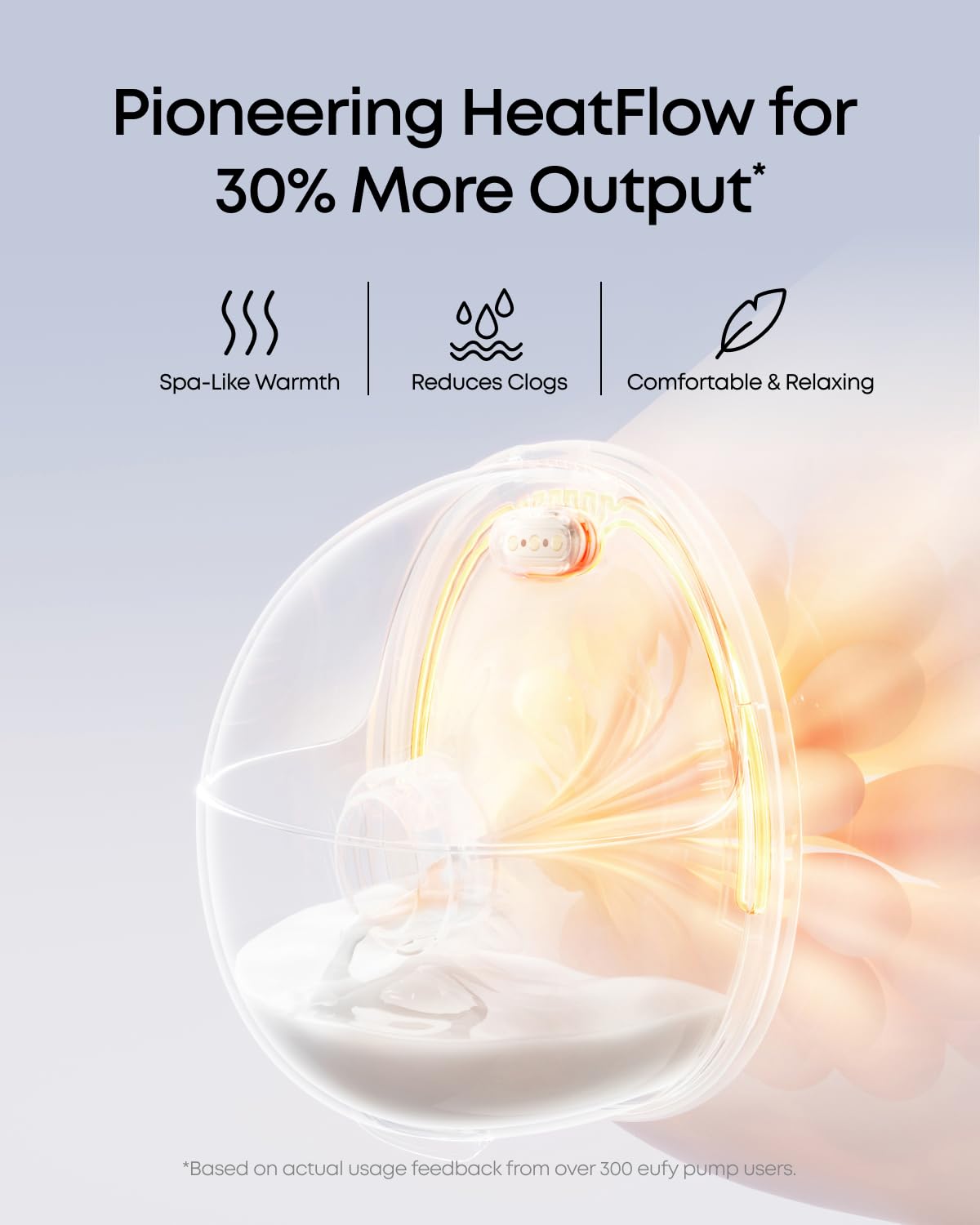 eufy Security Heated Breast Pump Hands-Free E20, Wearable with Innovative HeatFlow, 3 Heat Levels, Optimized Rhythm via App, Hospital-Grade Suction, Leakproof, Ultra-Slim and Quiet for in-Bra Use