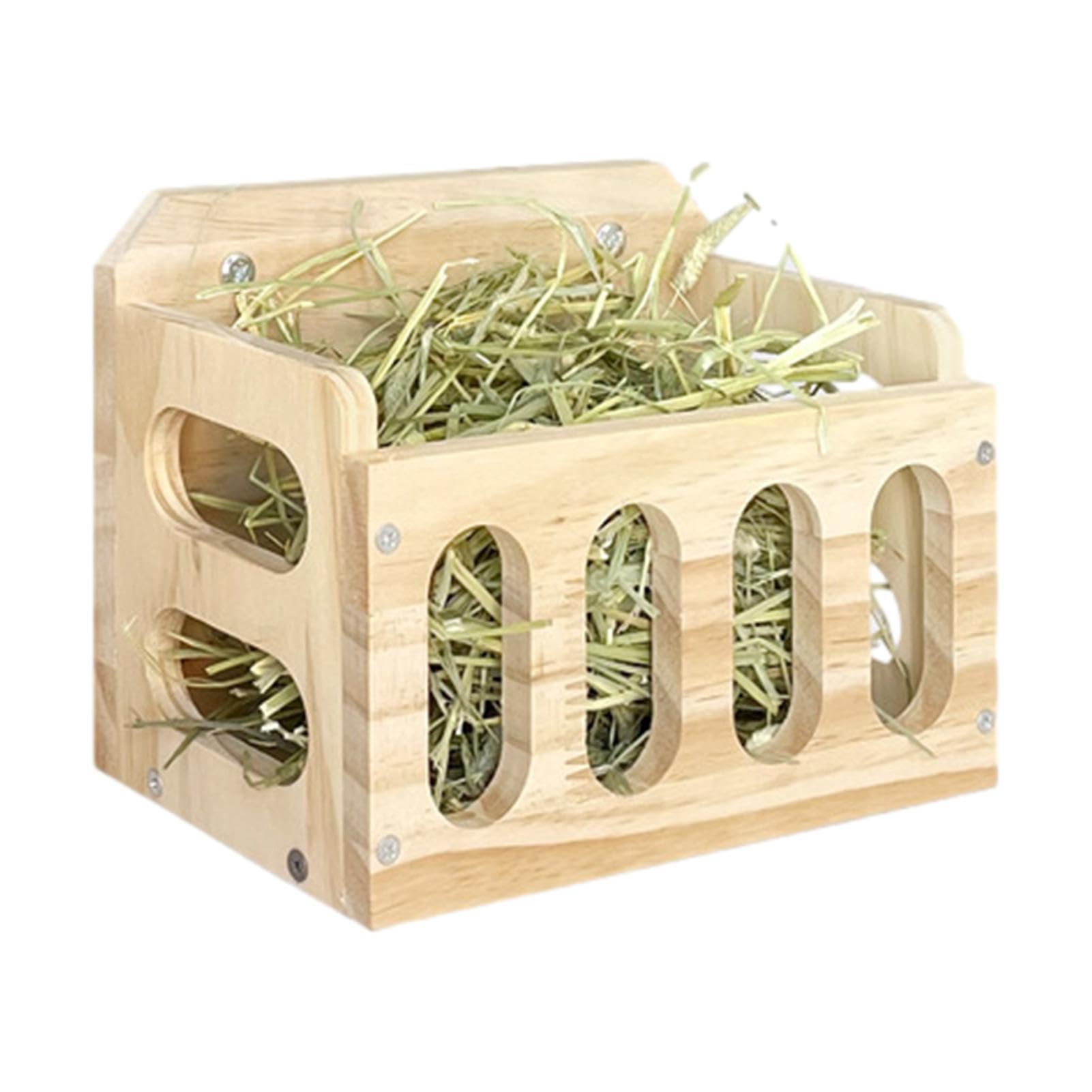 Bunny Hay Feeders - Wooden Hay Rack for Small Pets | 9.25 * 5.31 * 6.69inch Forage Holder for Guinea Pigs, Chinchillas, Rabbits
