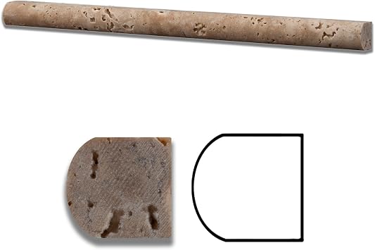 Walnut Travertine Honed 3/4 X 12 Bullnose Liner - Standard Quality - Box of 15 PCS