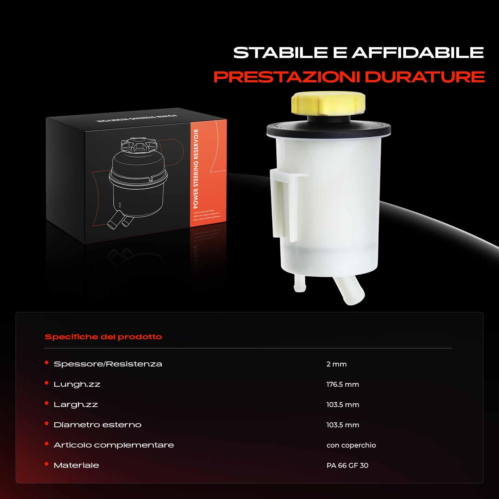 Frankberg Serbatoio servosterzo Compatibile con R.a.n.g.e R.o.v.e.r Sport L320 Discovery IV L319 R.a.n.g.e R.o.v.e.r III L322 Discovery IV Van L319 Replace# QFX500060