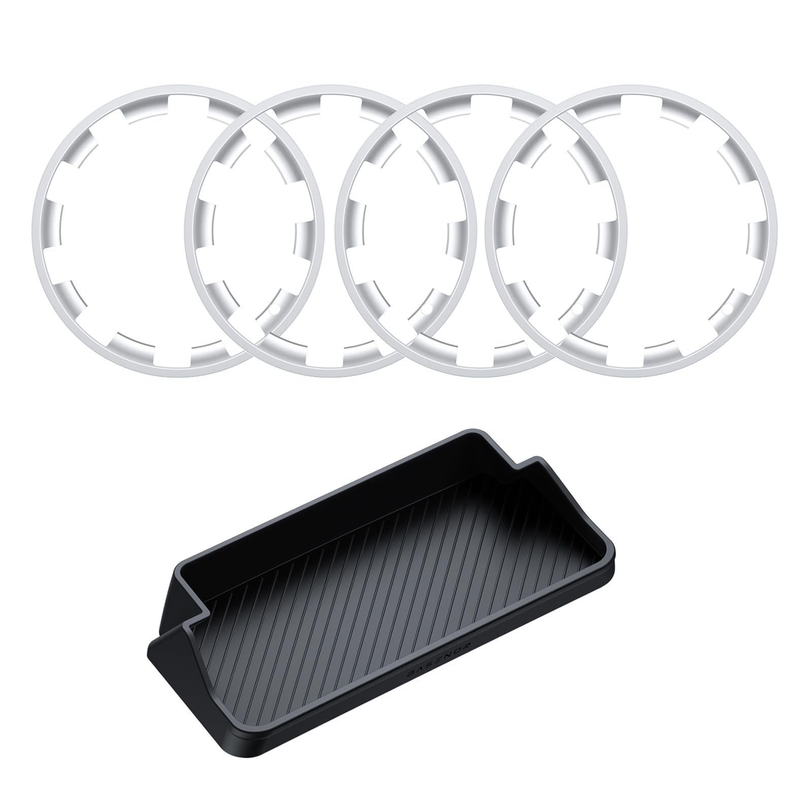 BASENOR 2026 2025 Tesla Model Y 20 Inch Wheel Rim Protector and Model Y Console Sunglasses Holder