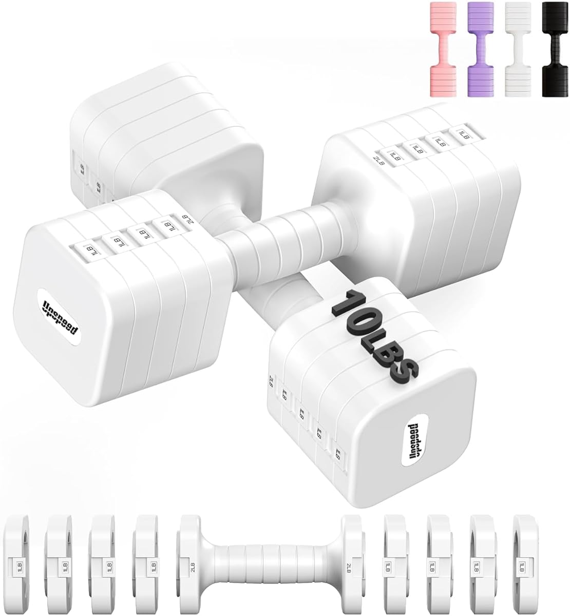 16LBS/20LBS Dumbbells Sets Adjustable Dumbbell Set Hand Weights for Women Men Free Weights Dumbbells Set Exercise Fitness dumbbell sets of 2 for Home Gym Workout Strength Training Equipments