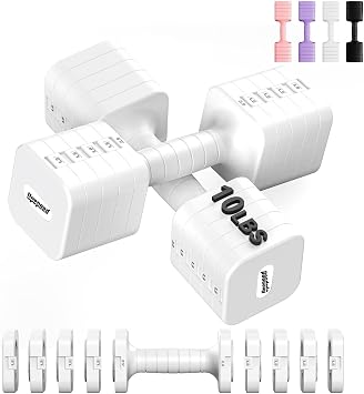 Adjustable Dumbbell Set for Women Men 10 lb Each Hand weights