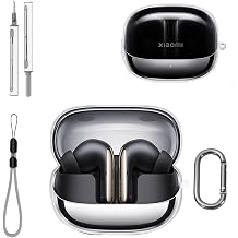 for Xiaomi Buds 5 Pro Case Cover with Cleaner Kit, Clear Soft TPU Protective Case Cover with Keychain & Lanyard,Full Protective Case -Clear
