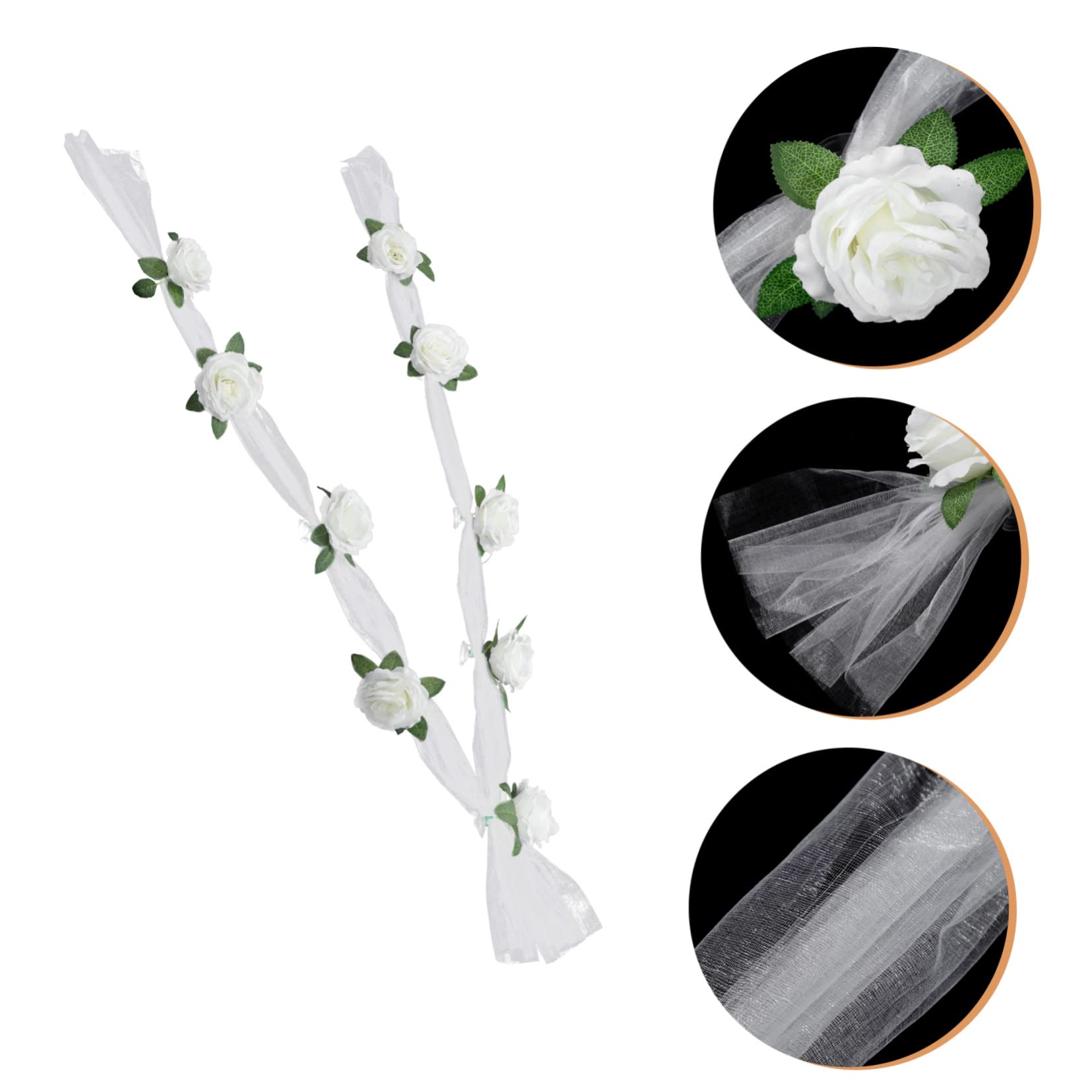 Zerodeko 3 Sets Sicheres Material Exquisite Verarbeitung Rose Künstliche Hochzeitsdekor Requisite Für Auto Ornamente Hochzeitsfeier