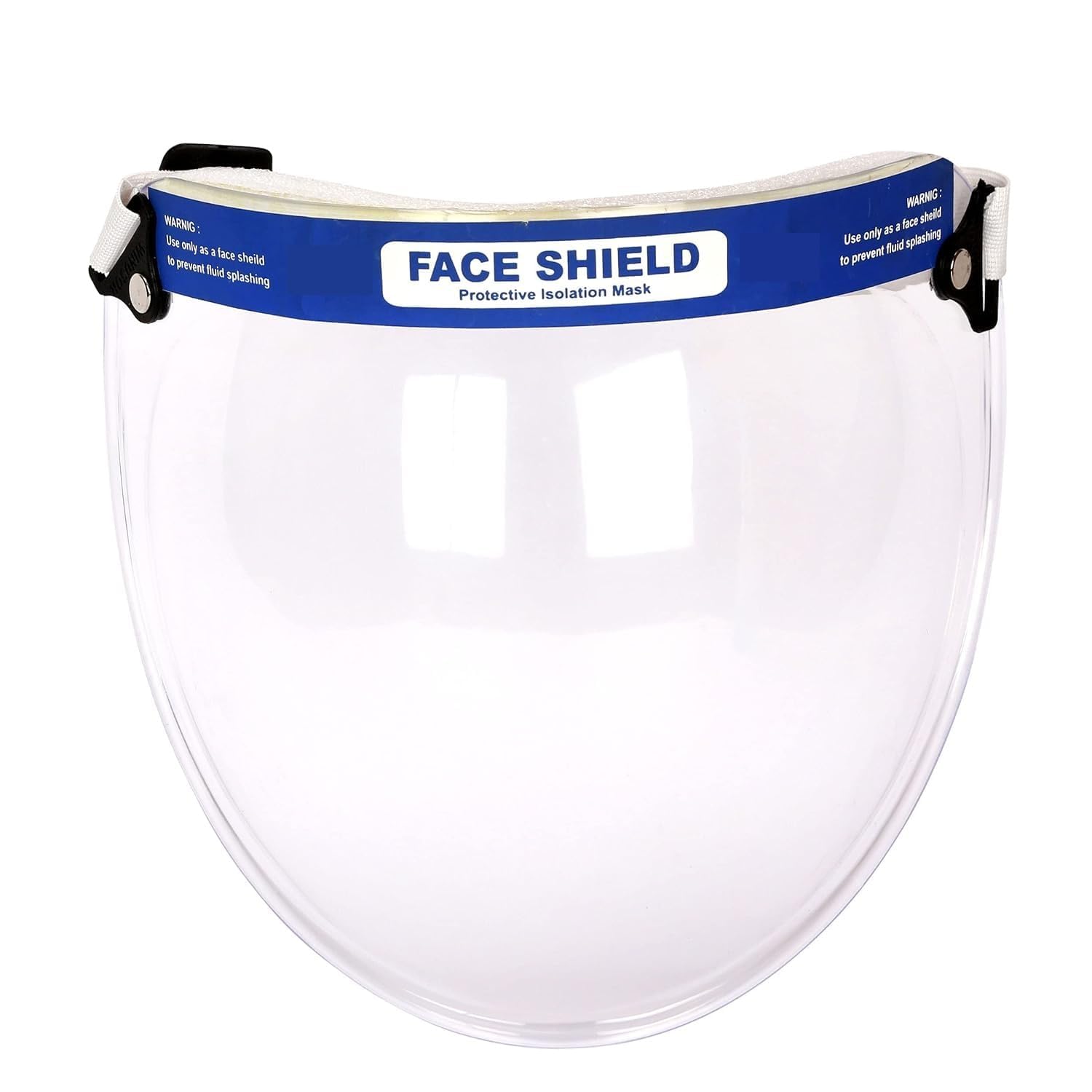 SAFETYZONE® Bubble face shield heavy duty quality with elastic band set of 2PC. (Medium Transparent).