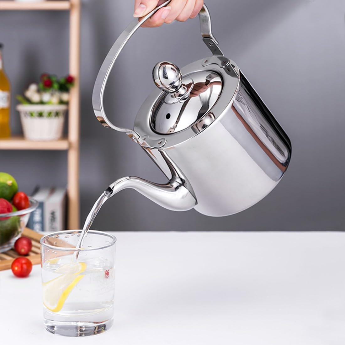Hervidor de Agua con infusor, de Acero Inoxidable Apto para Uso alimentario, para inducción, Ideal para el hogar y la Cocina (1,5 L).