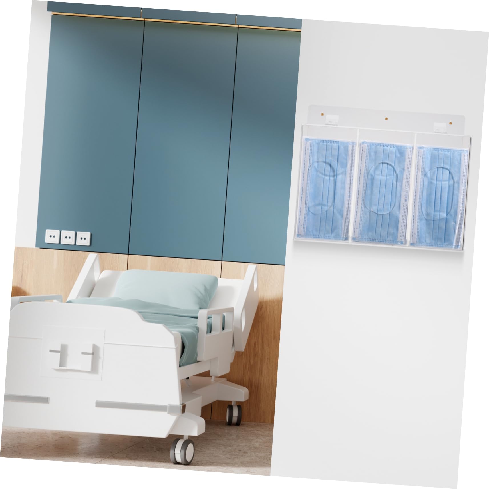 Caja Dispensadora Guantes Soporte Organizador De Pared Acrílico (3 Compartimentos)