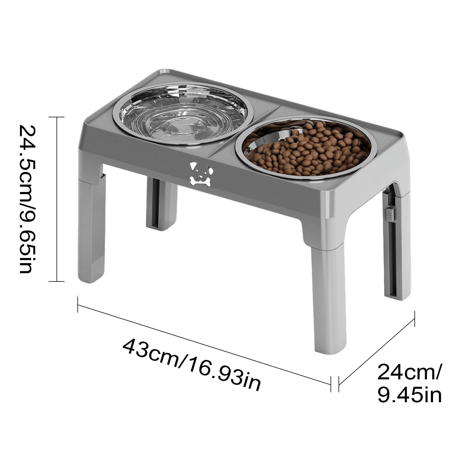 Elevado de Perros 5 Alturas Ajustables Desmontables | Set De Cuencos De Comida Y Agua Para Perros Razas Pequeñas Medianas Grandes Interior Alimentación Saludable