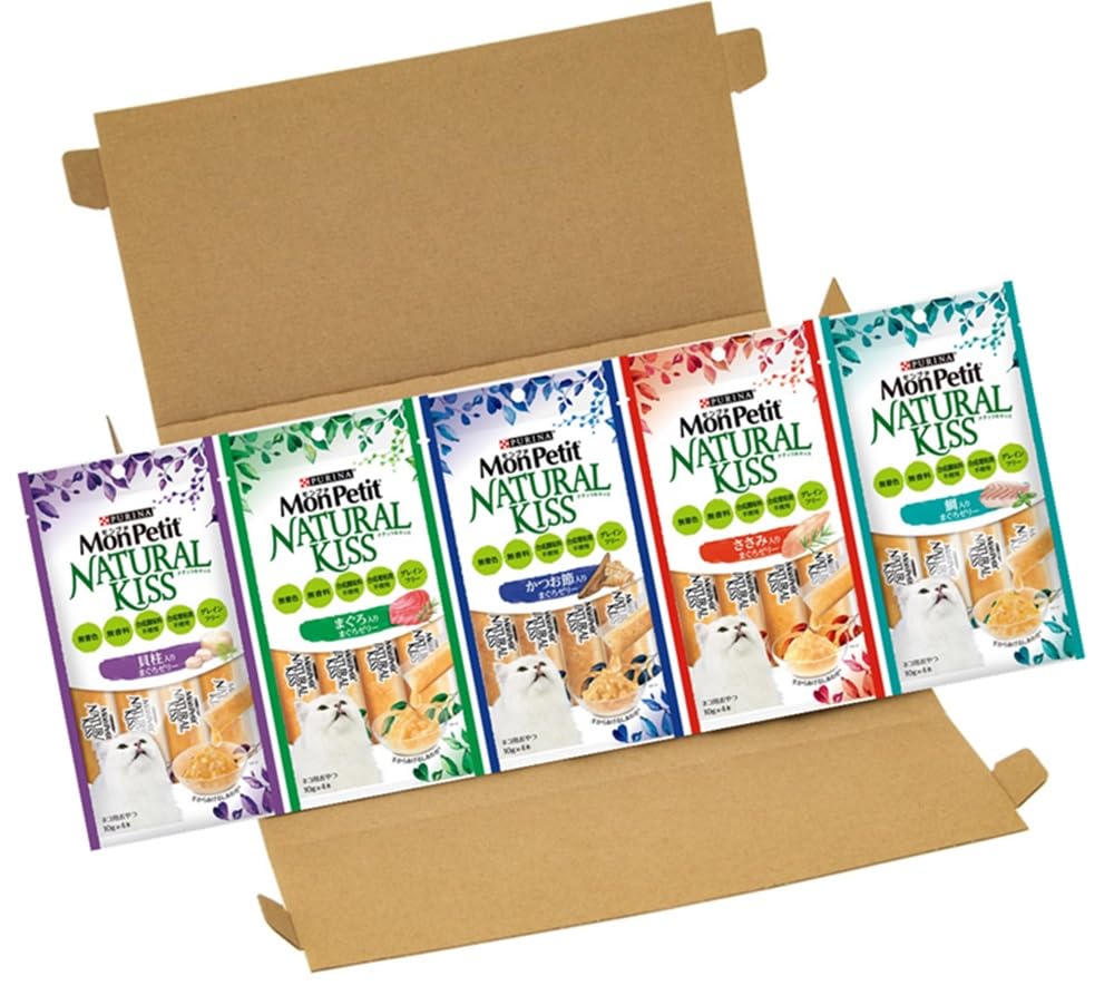 Amazon | モンプチ ナチュラルキッス 猫用おやつ 5種のまぐろゼリー