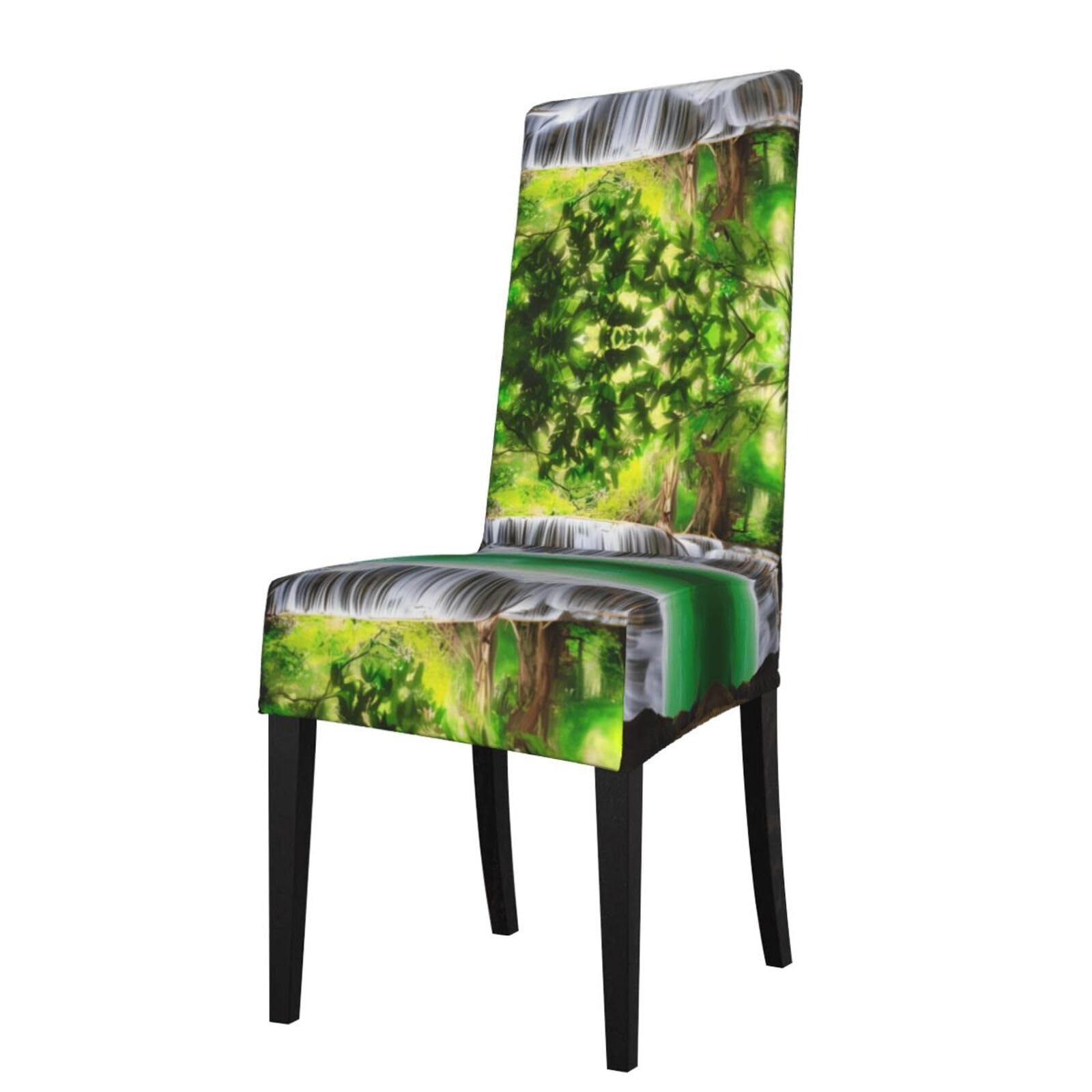 YYHWHJDE Natural jungle scenery Prints Protection Cover for Dining Chair – Stretchable Slipcovers for a Refreshing Dining Room Makeover