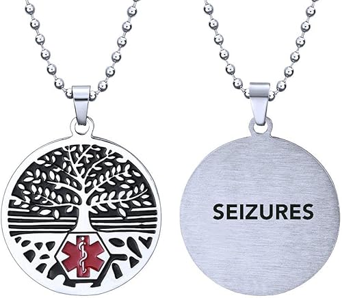Collar de primeros auxilios de emergencia de identificación de alerta médica del árbol de la vida de acero inoxidable