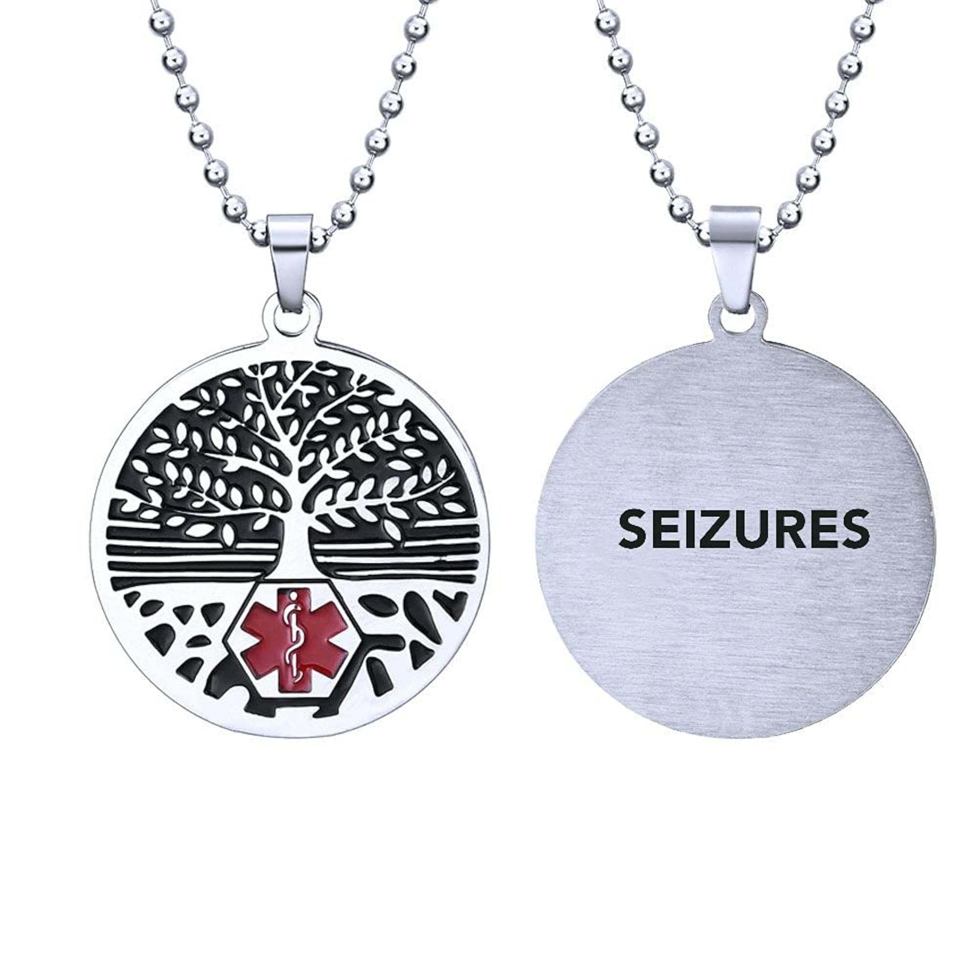 Stainless Steel Tree of Life Medical Alert ID Necklace