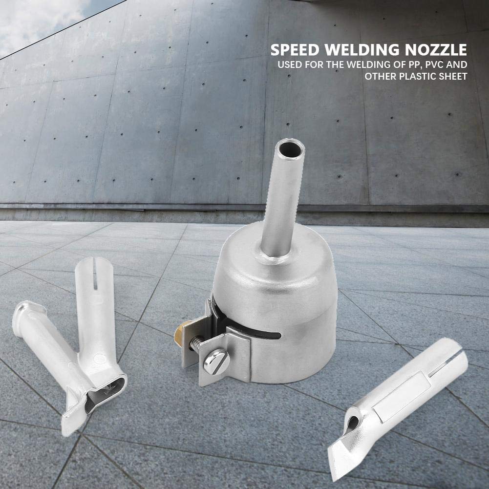 Speed Welding Nozzle, 3pcs 5mm Triangular Round Shape Nozzle Tips for PVC Plastic Hot Air Gun
