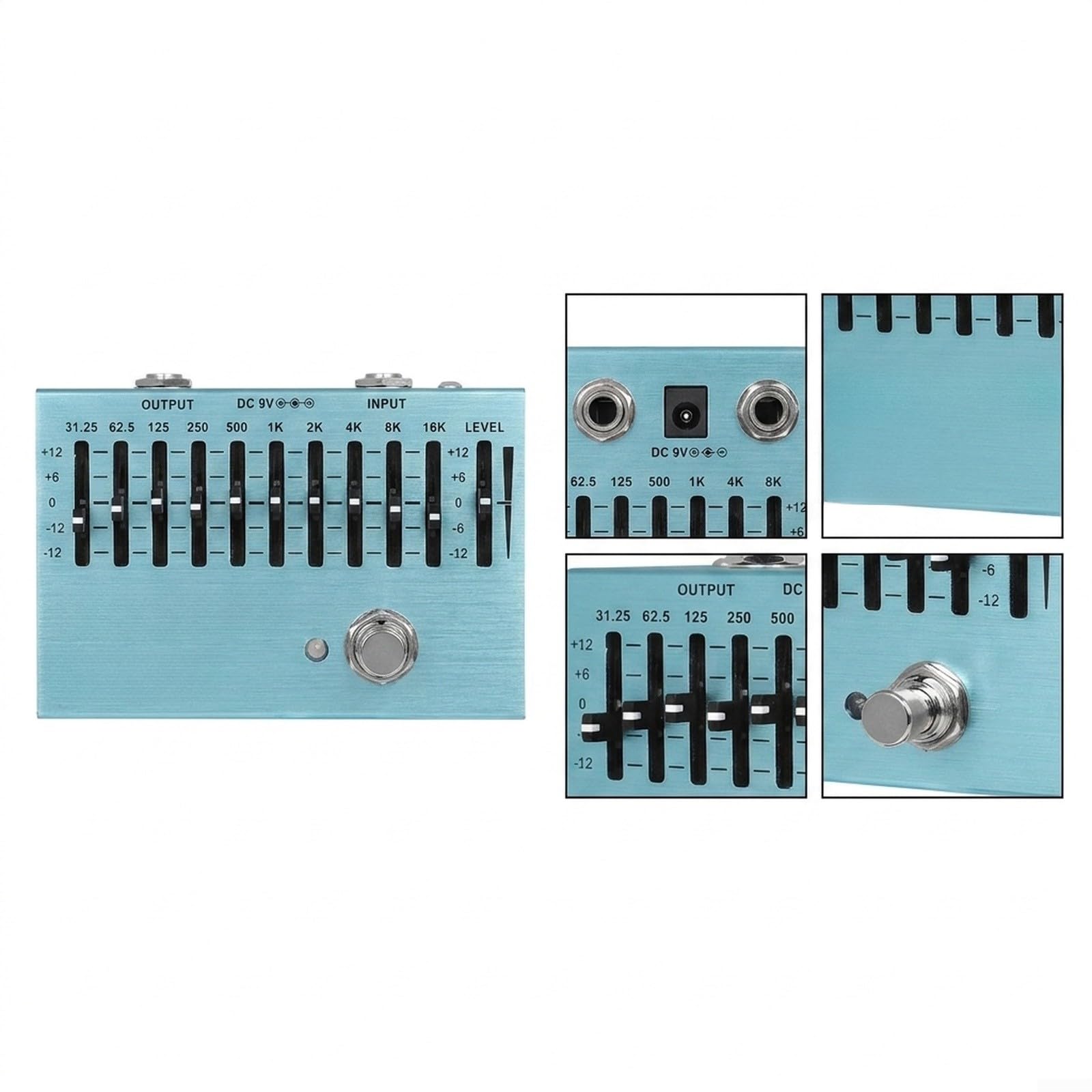 Pédale Effet Guitare Alliage Aluminium Compacte 10 Bandes