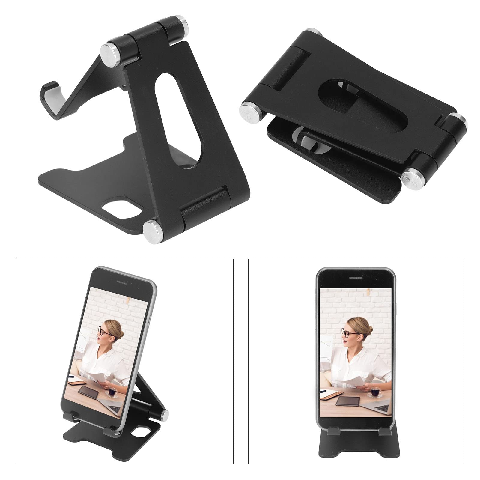 Stojak na Telefon Komórkowy, Regulowany Aluminiowy Uchwyt na Telefon Komórkowy Obrót o 360 Stopni Stojak na Tablet Biurkowy na Telefony Komórkowe, Tablety