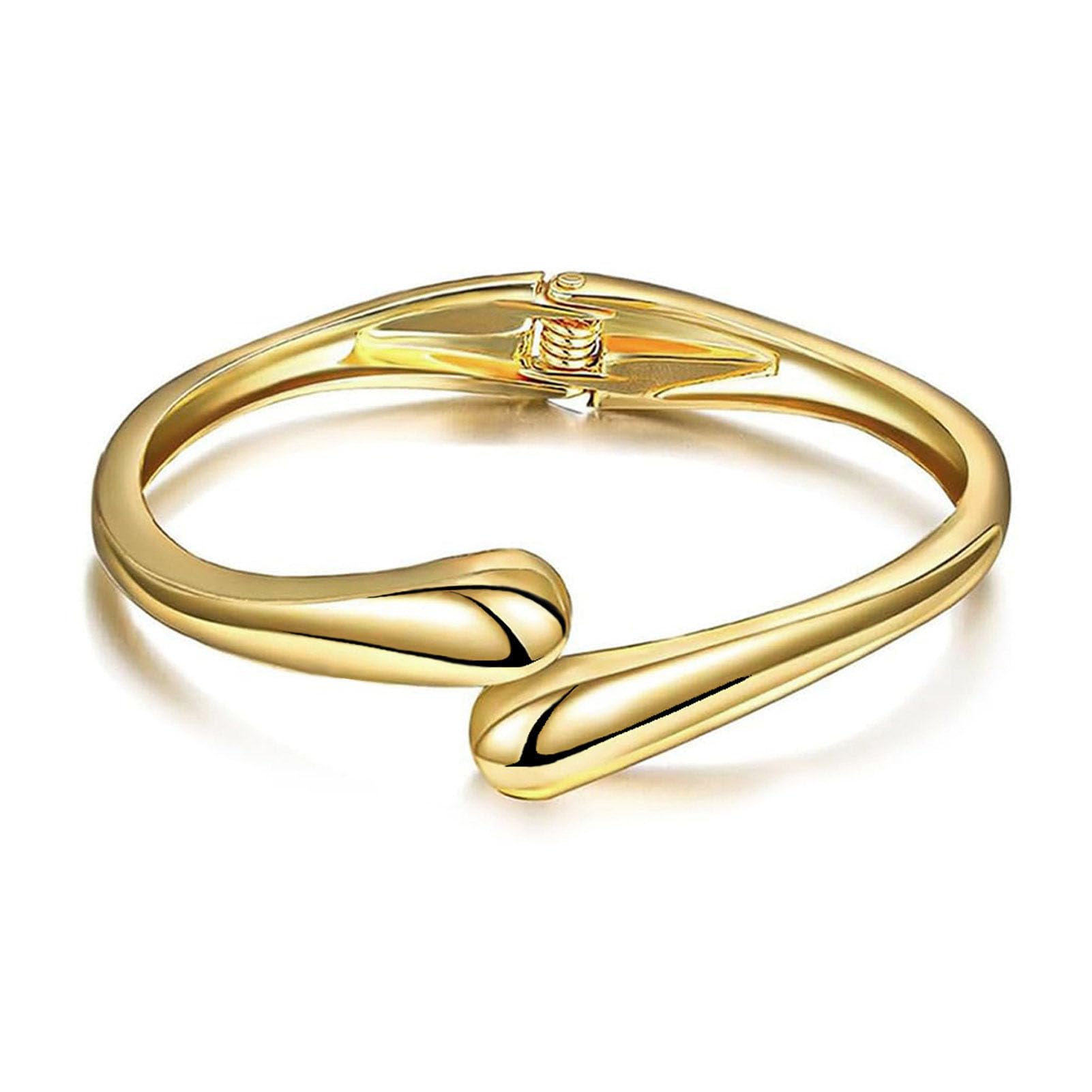 Gold Bangle Bracelets for Women Teens Trendy Chunky Adjustable Twist Cuff Bracelet Jewelry Gifts