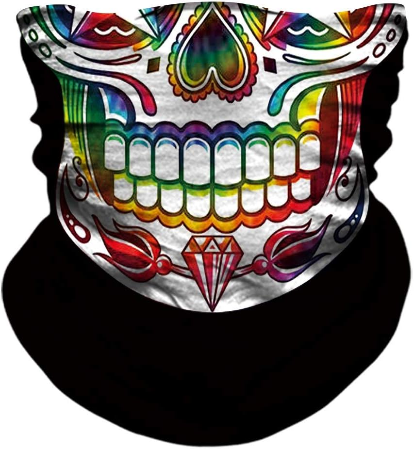 JOEYOUNG Skull Face Mask UV Sun Dust Neck Gaiter Bandana Headwear Motorcycle