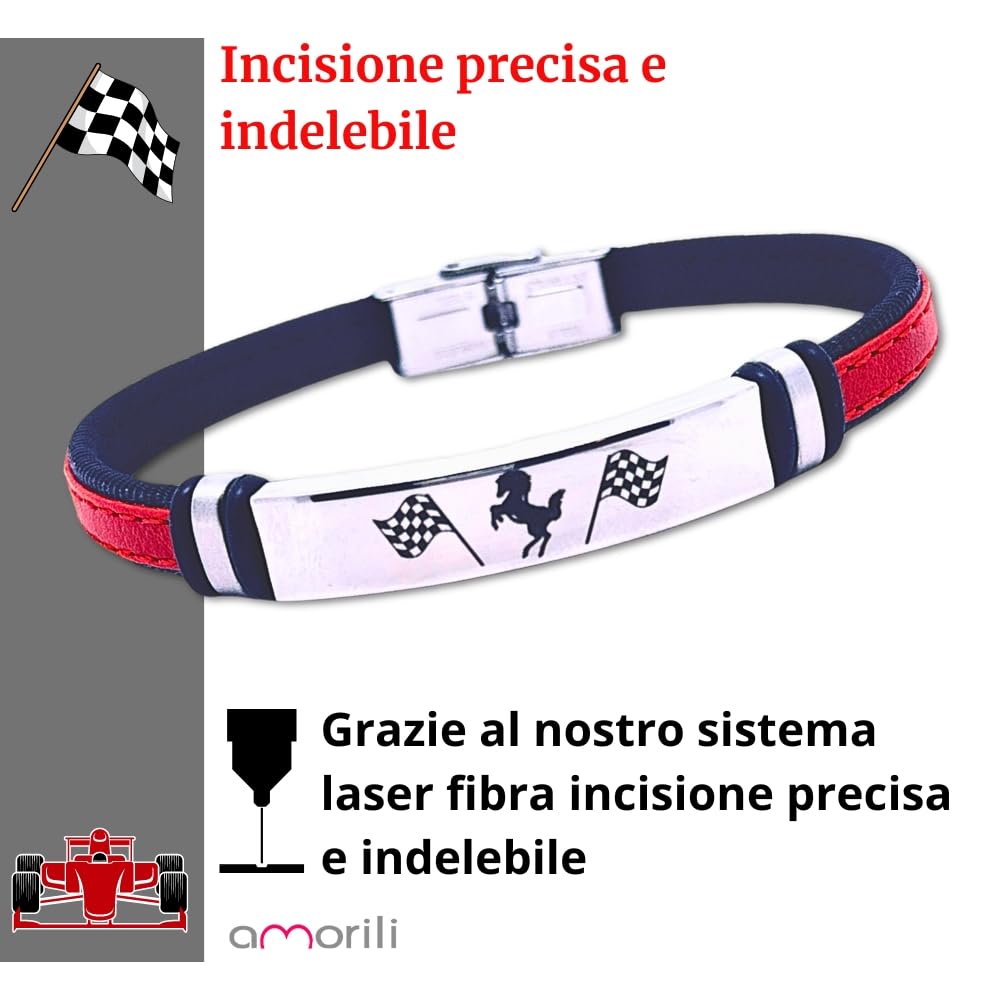 Bracciale con cavallino rampante uomo cavalluccio bcc3088