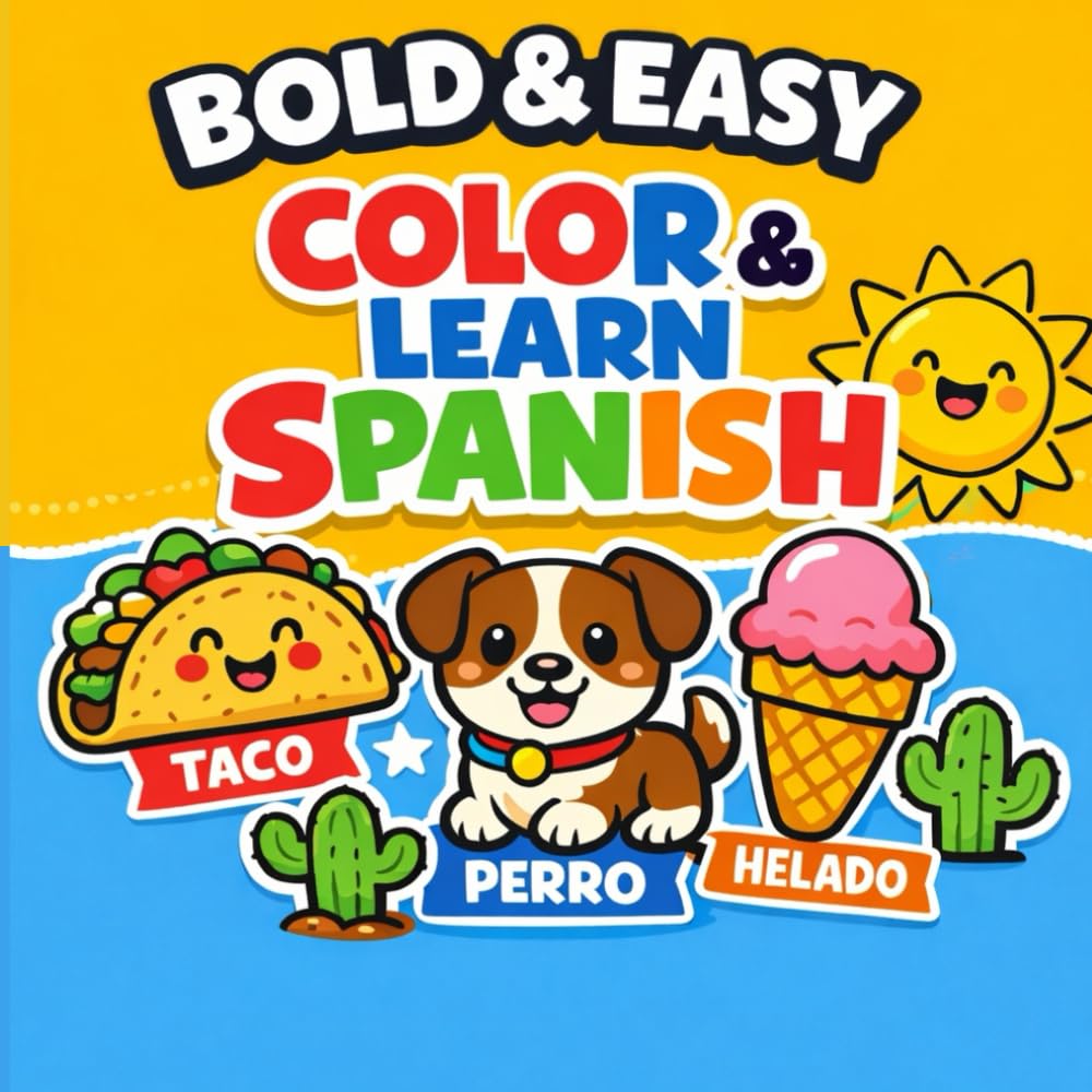 Bold & Easy Color & Learn Spanish: Make learning Spanish simple, visual, and fun. (Bold & Easy Academy)