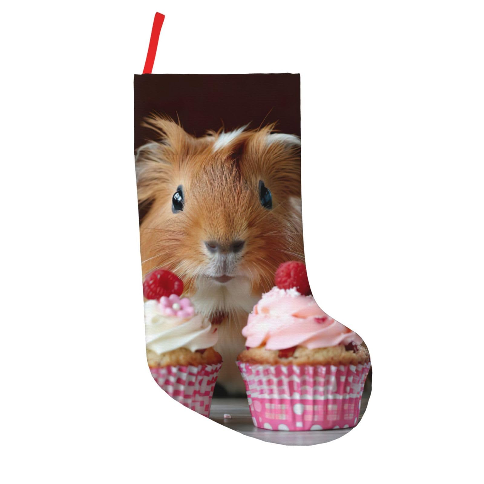 Guinea Pigs and Cupcakes Print Splicing Christmas Stockings,Large Xmas Sockings and Decorations