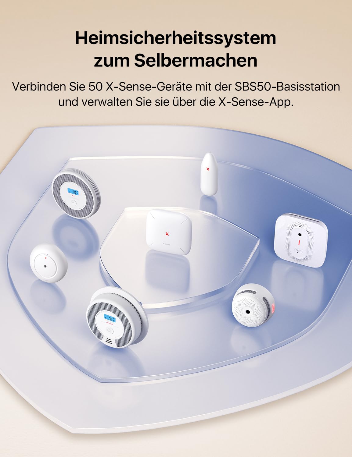 X-Sense Smart Home Sicherheitssystem AS12, Alarmanlage für Tür und Fenster, Codeschloss für die Haustür mit App, funktioniert mit Alexa, Tür- und Fenstersensoren, Bewegungsmeldern, Smart Home Keypad