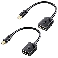 Vista 1 de Cable Matters 2-Pack 32.4Gbps 8K Mini DisplayPort to DisplayPort 1.4 Adapter (Mini DP to DP 1.4) in Black - 8K@60Hz, 4K@240Hz Resolution Ready