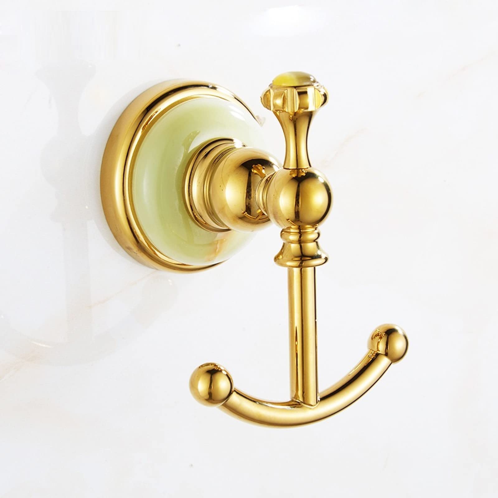FGXHHS Full Copper Bath Towel Rack Toilet Pendant Set Bathroom Shelf Hardware Jade Gold Rack, Clothes Hook
