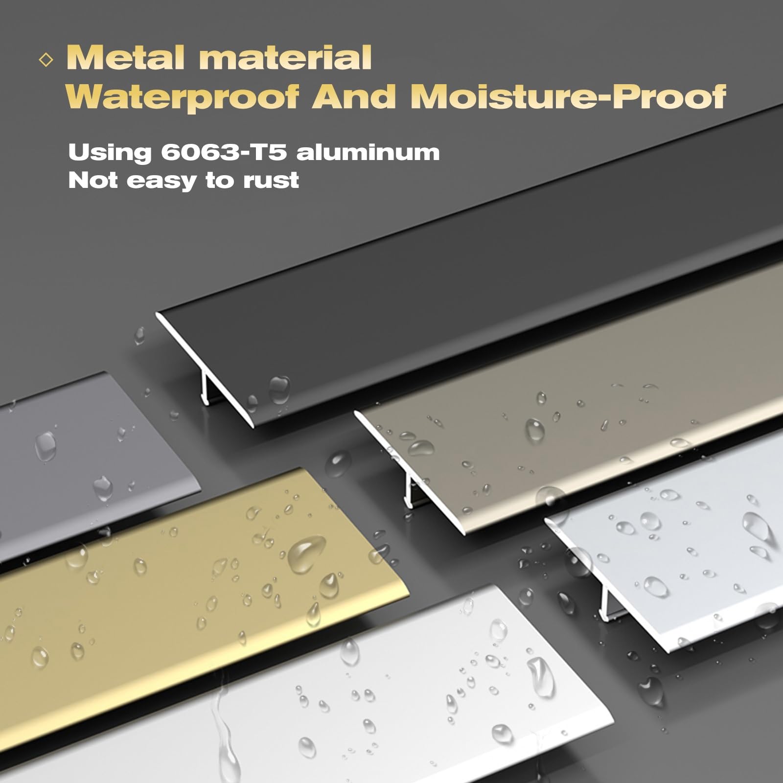 Aluminiowa listwa przejściowa do podłogi – osłona szczeliny T-Molding, przycięta listwa ścienna do bezszwowych rozwiązań podłogowych