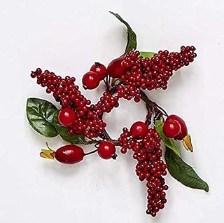 Worth Imports Mixed Berry Candle Ring W/Leaf, Set of 2Seasonal Decor, 1.25" Inner Diameter