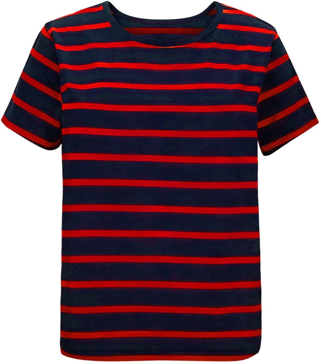 Going Out Tops for Women's 2026 Trendy Striped Shirts Short Sleeves Crewneck Stretchy Comfy T-Shirts Blouse Tops