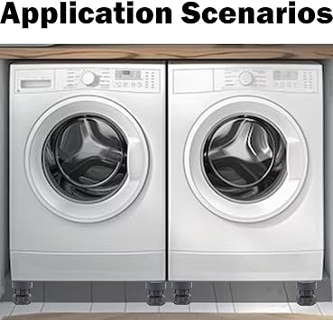 4 Pcs Anti Vibration Pads for Washing Machine Support, Dryer Shock and Noise Cancelling Pads, Adjustable Furniture Risers for Leveling Feet of Various Furniture and Electrical Appliances