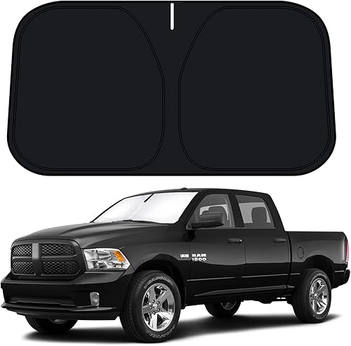 D-Lumina para parabrisas de Dodge RAM 1500 de 2009-2018, parasol parabrisas, protector de visera de sol, compatible con Ram 1500 RegularCab QuadCab