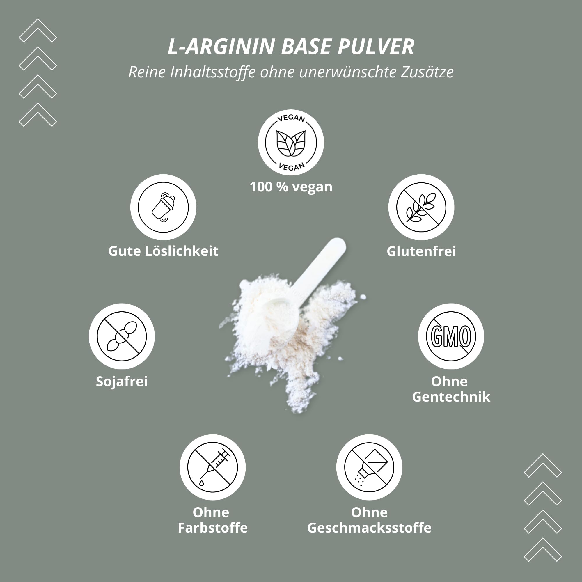 Nutri + L-Arginin Base Pulver 500 g hochdosiert + vegan - pflanzlich durch Fermentation - reines L-Arginine Powder - ohne Zusatz - Premiumqualität
