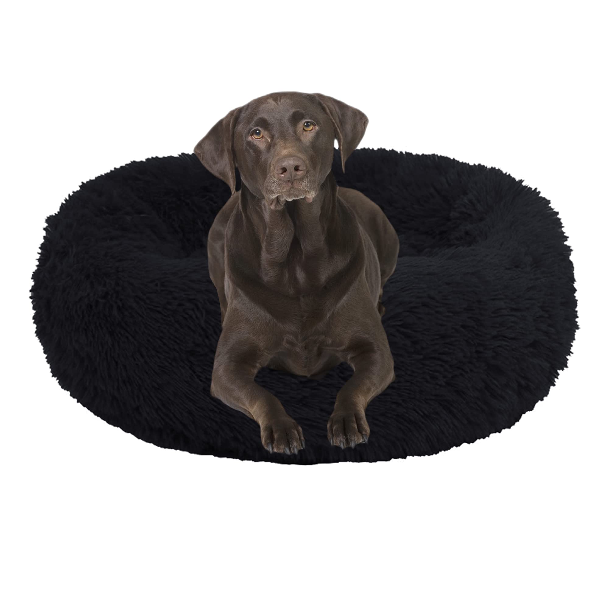 Cama Para Perros Y Gatos En Forma De Dona - Varios Tamaños (L A XXXL), Material De Piel Sintética Suave, Lavable A Máquina