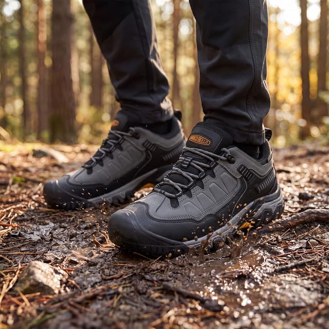 ARRIGO BELLO Wanderschuhe Herren Trekkingschuhe Outdoor Schuhe EU 41-46 | Verstärkte Zehenkappe,Knöchelschutz,Rutschfest,Atmungsaktiv,Für Kurze und Lange Wanderungen,Für Alle Jahreszeiten,Langlebig